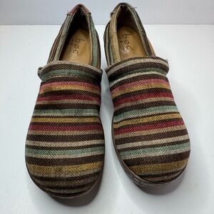 b.o.c. Multicolor Striped Canvas Slip-On Flats Women's Size 7.5M